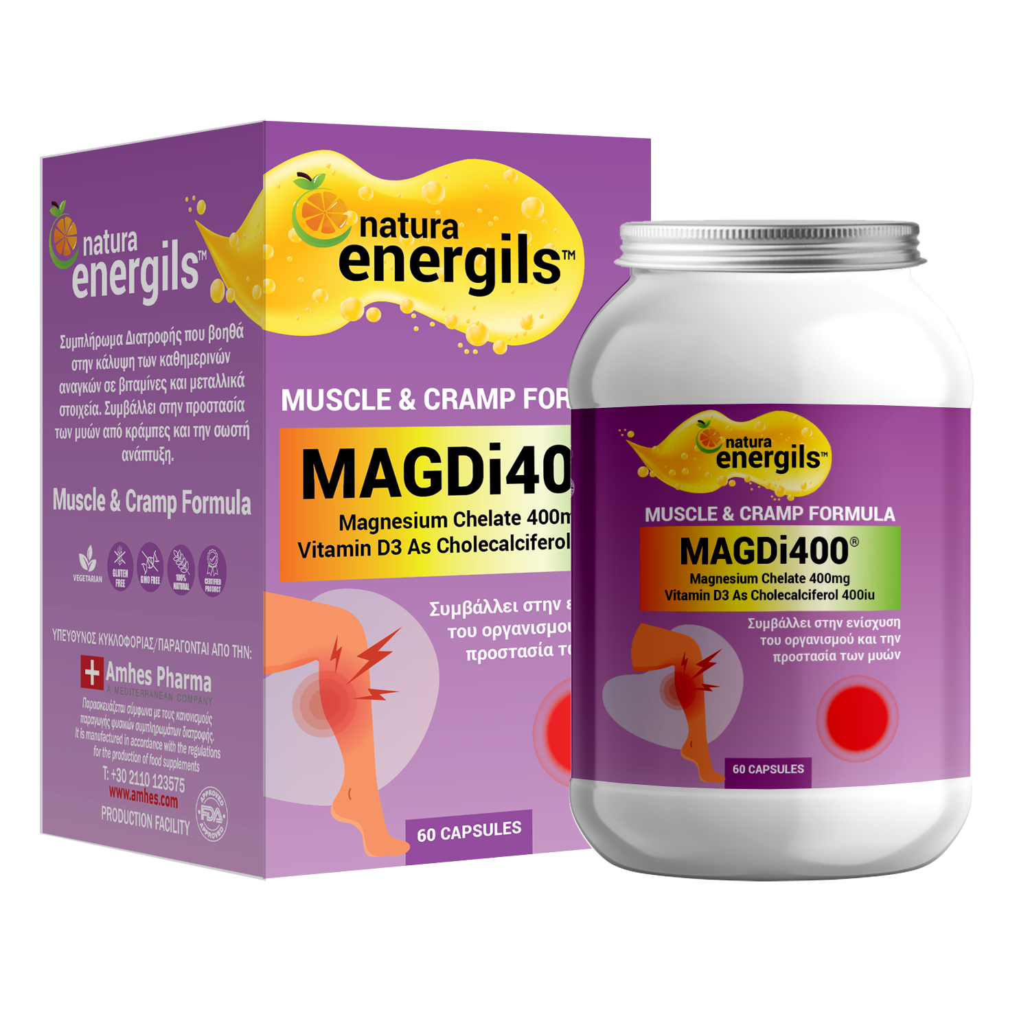 MAGNESIUM Chelate 400 mg Bisglycinate + VITAMIN D3 as Cholecalciferol 400UI